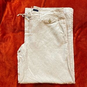 Gap Women's Linen / Rayon Beige Casual Wide Leg Pants Sz 8